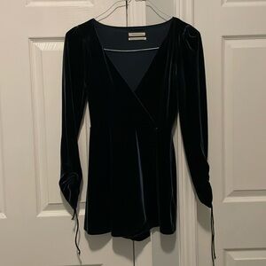 Velvet dark blue romper